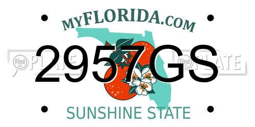 2957GS Florida License Plate