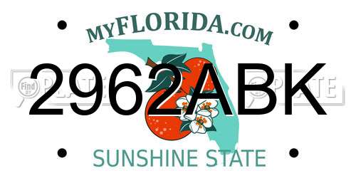 2962ABK Florida License Plate