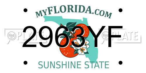 2963YF Florida License Plate