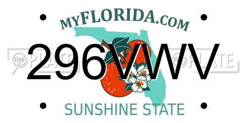 296VWV Florida License Plate