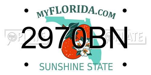 2970BN Florida License Plate