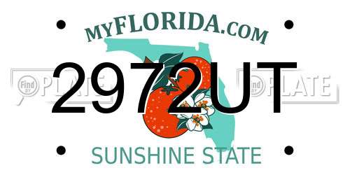 2972UT Florida License Plate