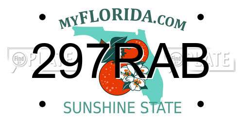 297RAB Florida License Plate
