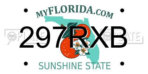 297RXB Florida License Plate