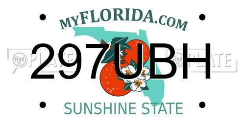 297UBH Florida License Plate