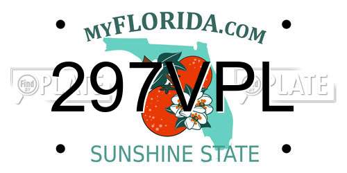 297VPL Florida License Plate