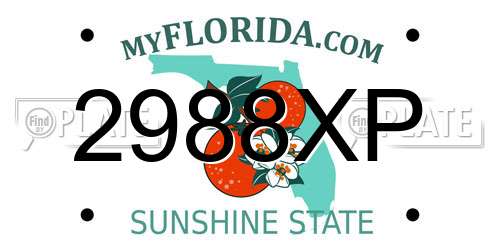 2988XP Florida License Plate