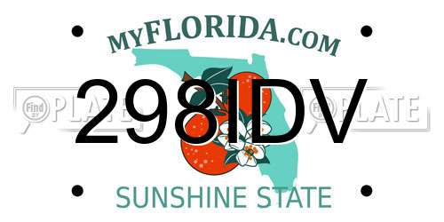 298IDV Florida License Plate