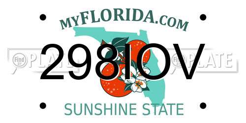 298IOV Florida License Plate