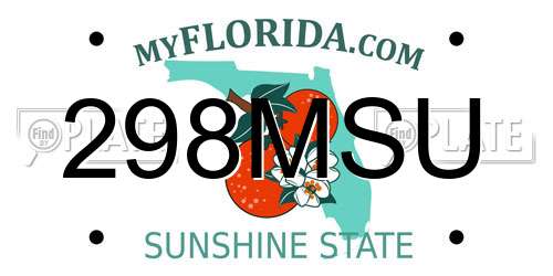 298MSU Florida License Plate