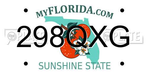 298QXG Florida License Plate