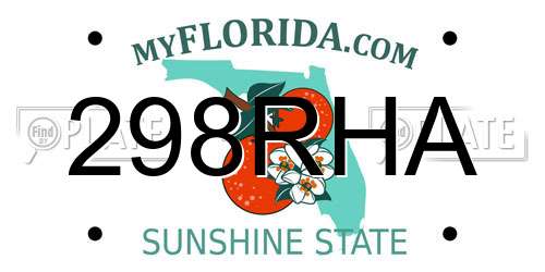 298RHA Florida License Plate
