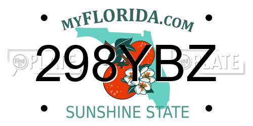 298YBZ Florida License Plate