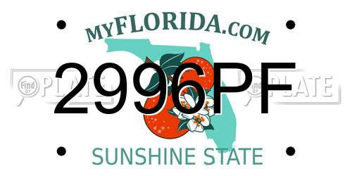 2996PF Florida License Plate