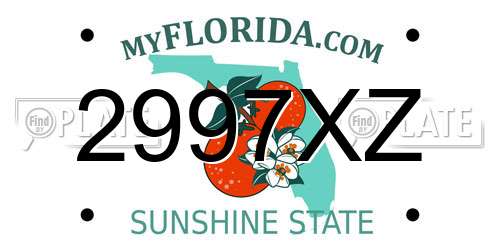2997XZ Florida License Plate