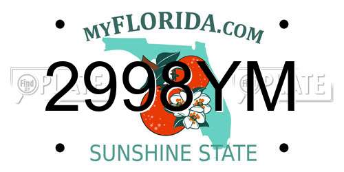 2998YM Florida License Plate