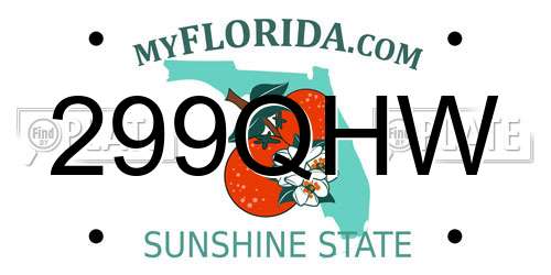 299QHW Florida License Plate