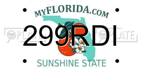 299RDI Florida License Plate