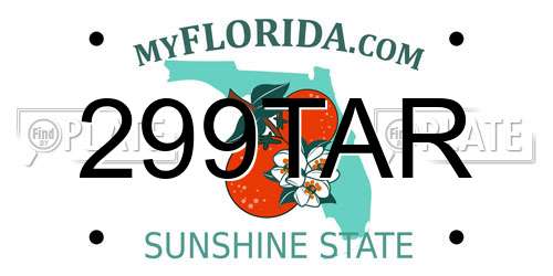 299TAR Florida License Plate