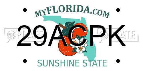 29ACPK Florida License Plate