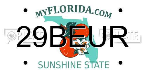 29BEUR Florida License Plate