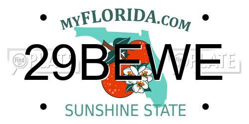 29BEWE Florida License Plate