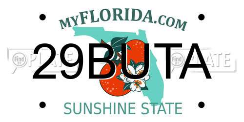 29BUTA Florida License Plate