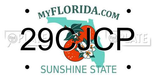 29CJCP Florida License Plate