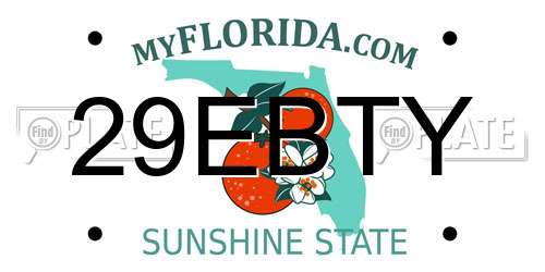 29EBTY Florida License Plate