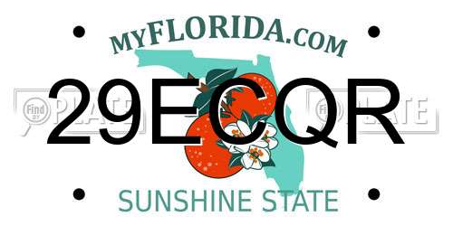 29ECQR Florida License Plate