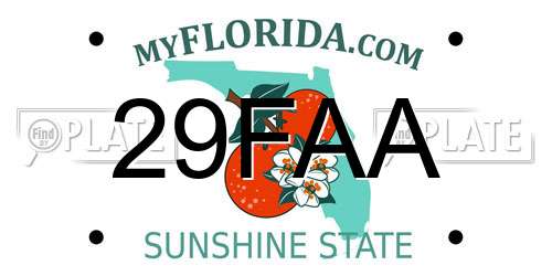 29FAA Florida License Plate