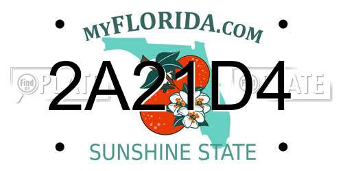 2A21D4 Florida License Plate