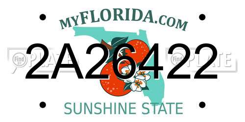 2A26422 Florida License Plate