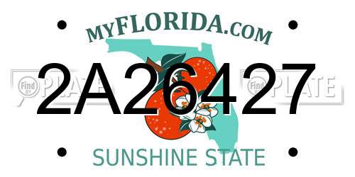 2A26427 Florida License Plate