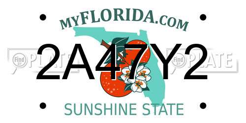 2A47Y2 Florida License Plate