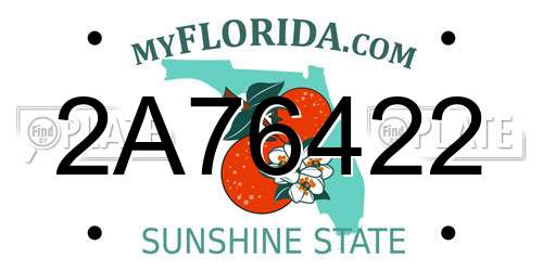 2A76422 Florida License Plate