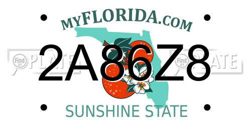 2A86Z8 Florida License Plate