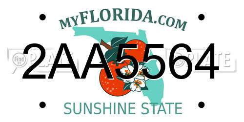 2AA5564 Florida License Plate
