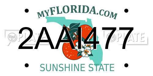 2AAI477 Florida License Plate