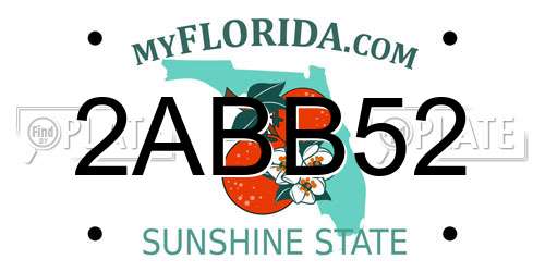 2ABB52 Florida License Plate