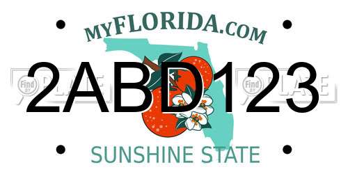 2ABD123 Florida License Plate