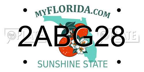 2ABG28 Florida License Plate