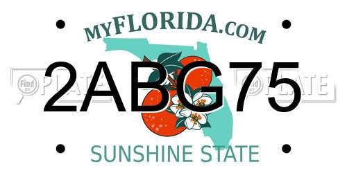 2ABG75 Florida License Plate
