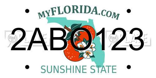 2ABO123 Florida License Plate