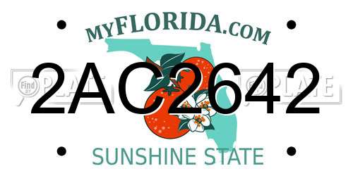 2AC2642 Florida License Plate