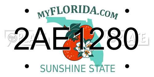 2AE1280 Florida License Plate