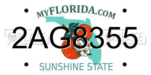 2AG8355 Florida License Plate