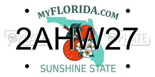 2AHW27 Florida License Plate