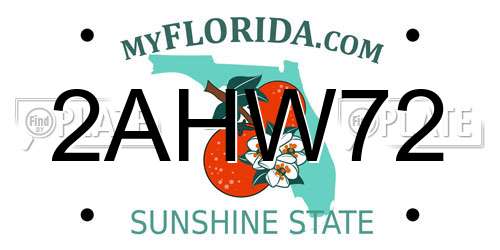 2AHW72 Florida License Plate