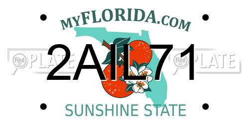 2AIL71 Florida License Plate